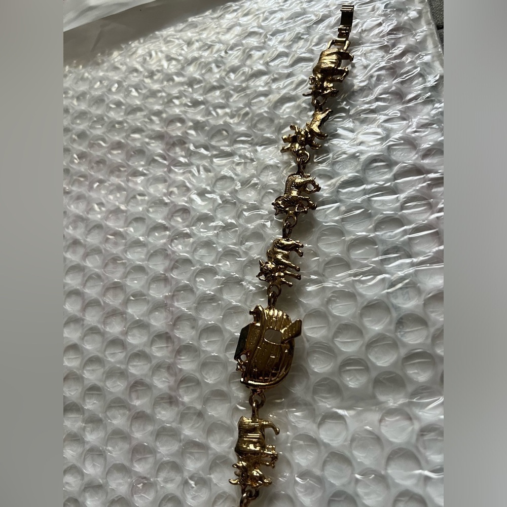 Vintage Plated Noah's Ark Charm Necklace 90s vtg animals ark Christian cross - Picture 5 of 16